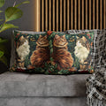 Vintage Cat Pillowcase, Cat-Print Cat Lovers Pillowcases, william morris design, bengal cat print