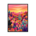 Colorful Arizona Desert Wall Art featuring vibrant cactus plants, desert wildflowers and rolling Southwest landscapes
