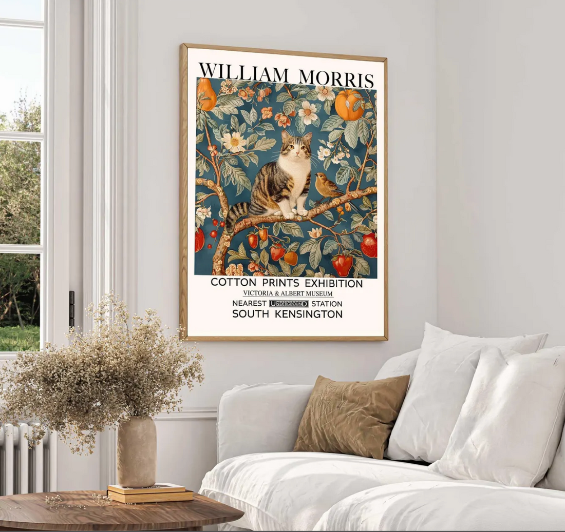 Vintage Cat Print - William Morris