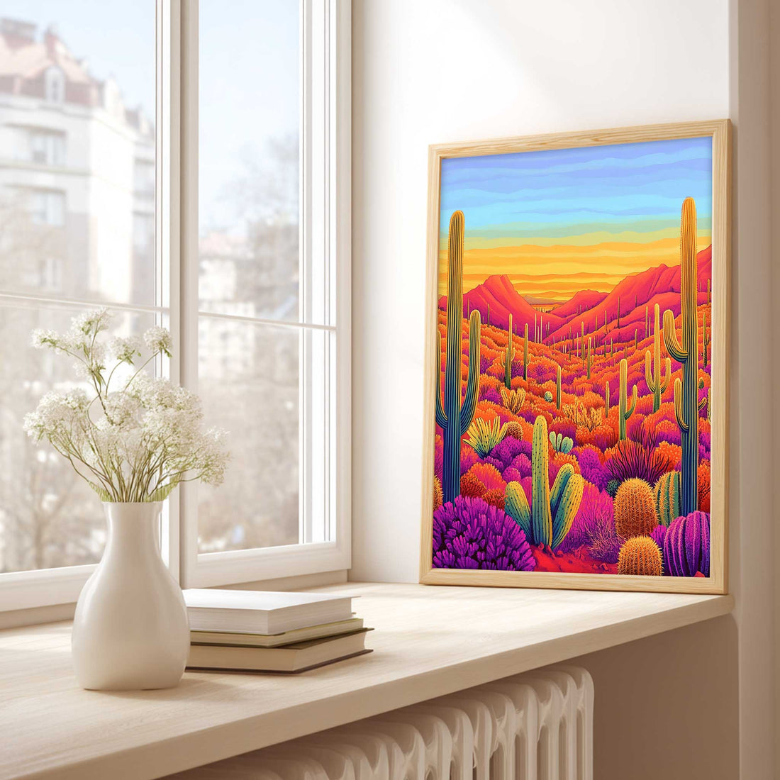 Sonoran Desert Path Wall Art, Cactus Print