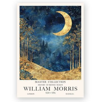 Golden Crescent Moon Print