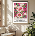 Vintage Peonies Floral Print black frame
