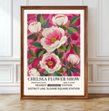Vintage Peonies Floral Print framed wall art print featuring illustrated peonies Large size wall art