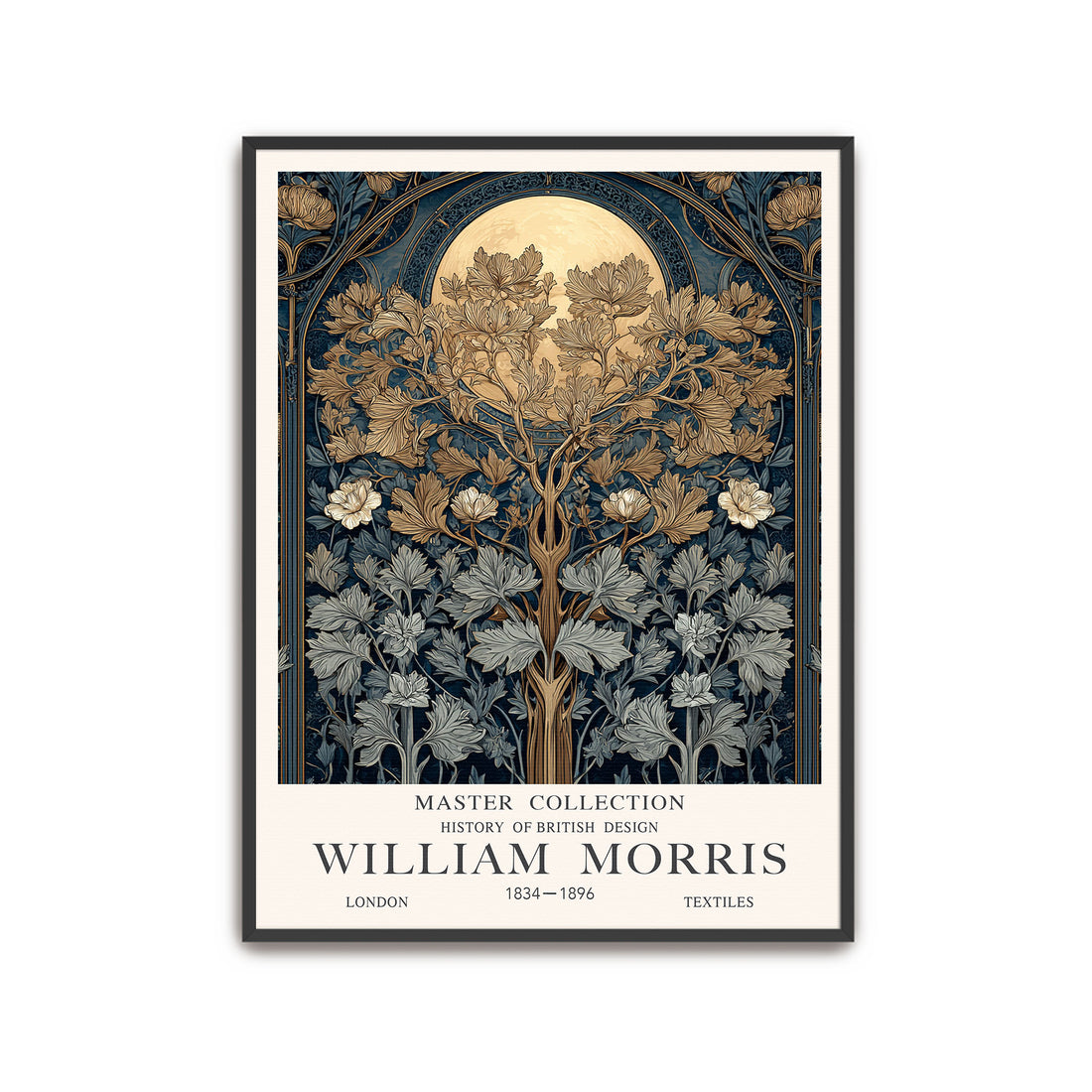 William Morris Full Moon Wall Art Botanical Print