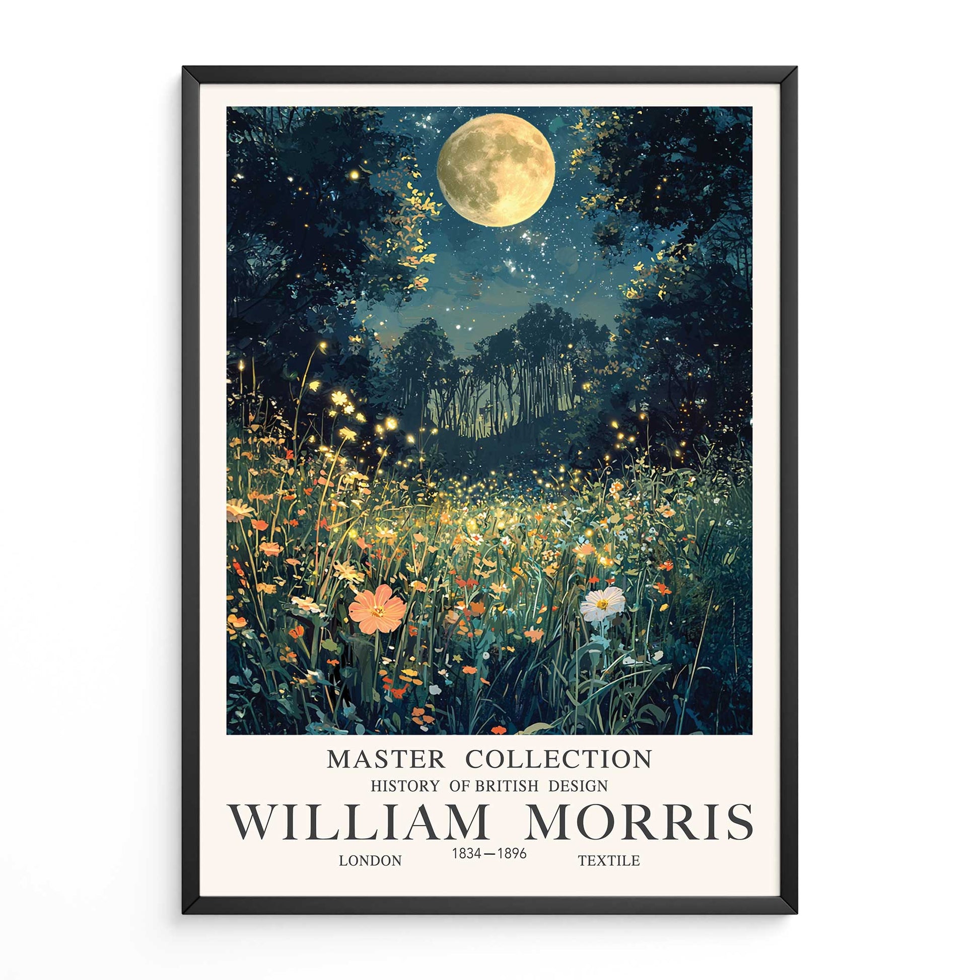 William Morris Moon And Fireflies Print 