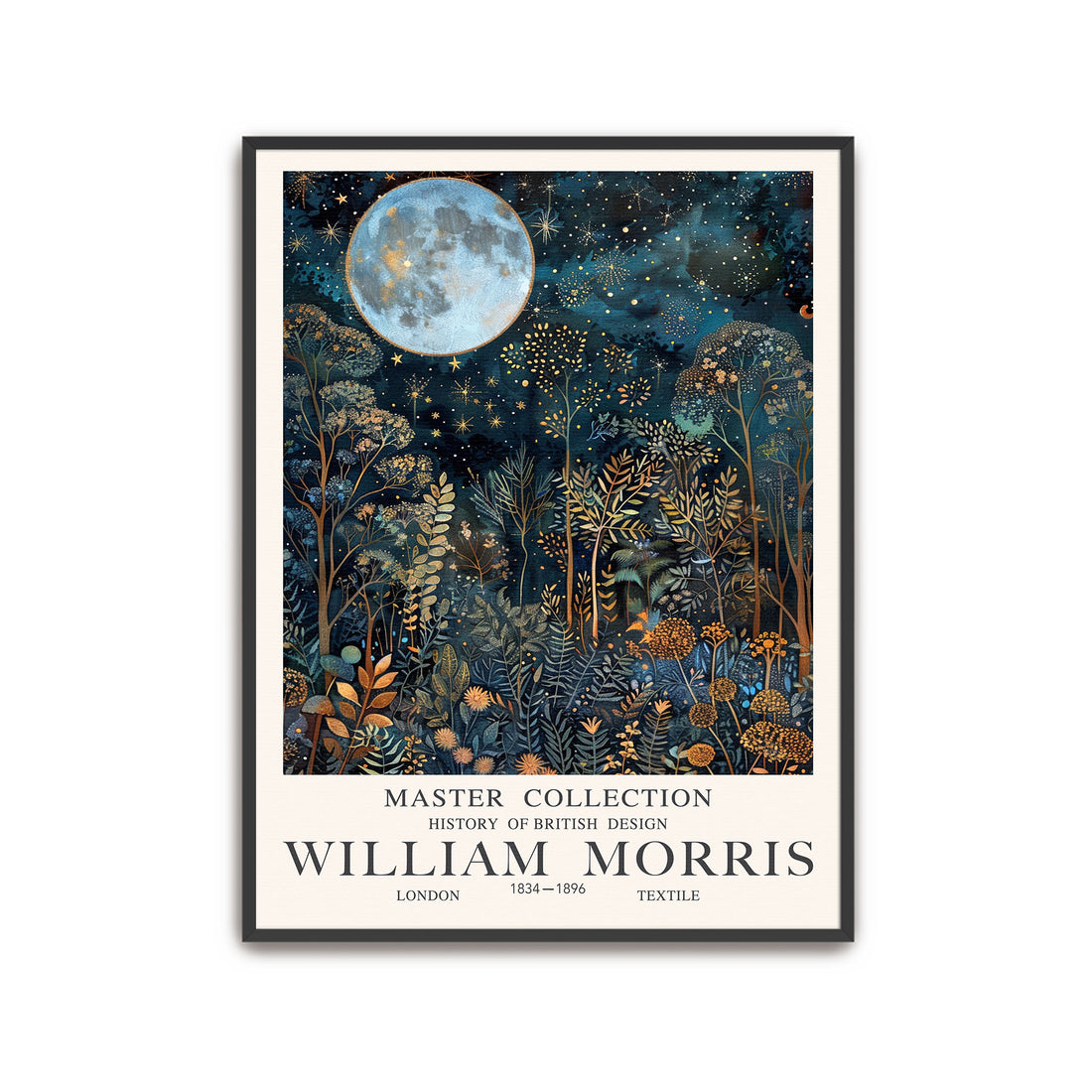 William Morris Moon Forest Wall Art Botanical Print