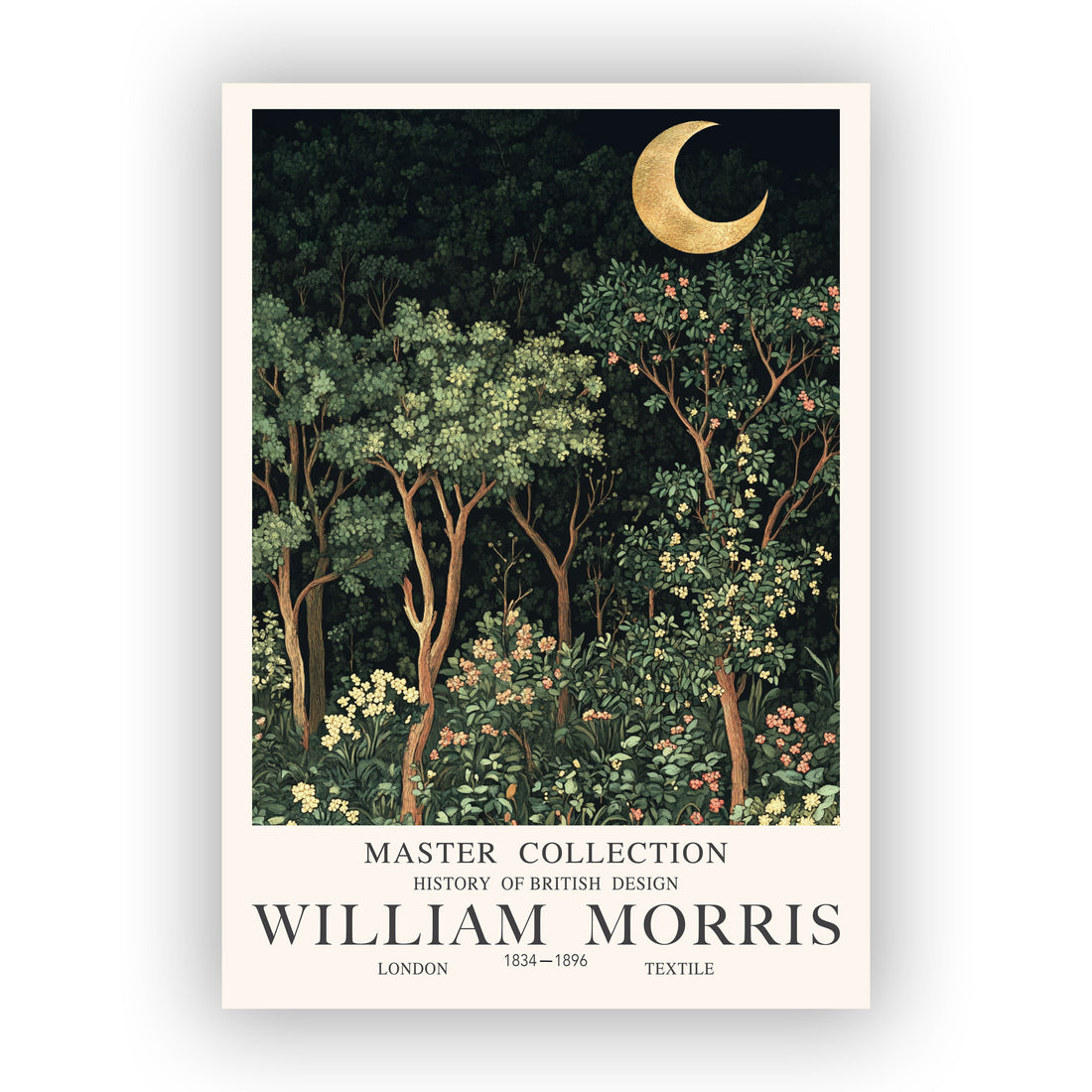 William Morris Moon Print Forest Landscape Wall Art