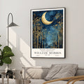 William Morris Style Golden Moon Wall Art  