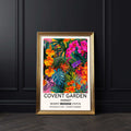 Vibrant Floral Print Tropical Garden Wall Art . Vintage Pink Yellow Flower Poster