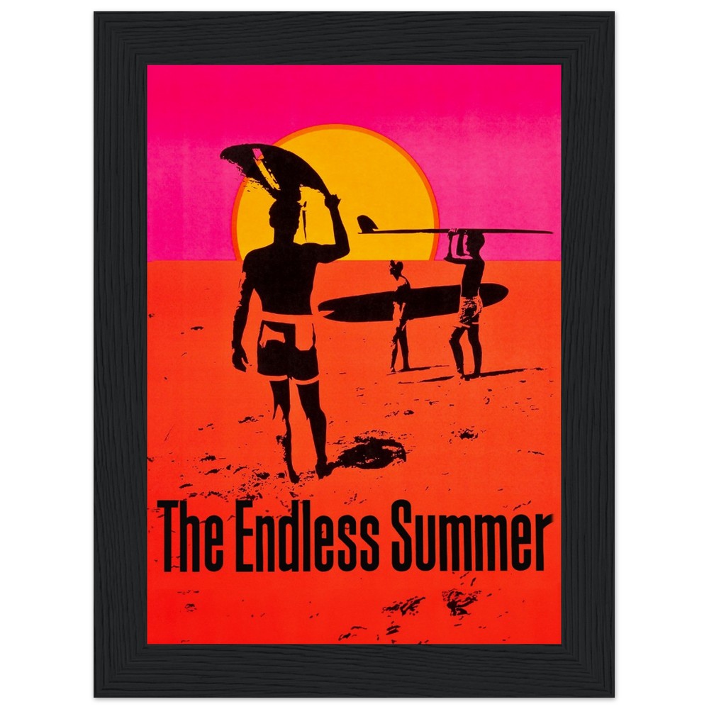 The Endless Summer Authentic Orange Retro Surf Framed Wall Art