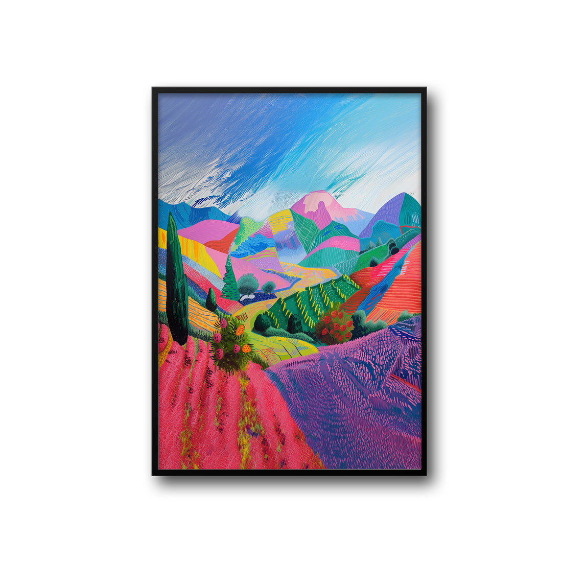 Colourful Modern Land Scape Art Print for Living room