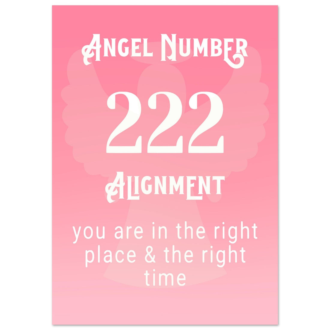 Angel Number 222 Art Print, Angel No. 222, Angel Number, Pink, #illieeart
