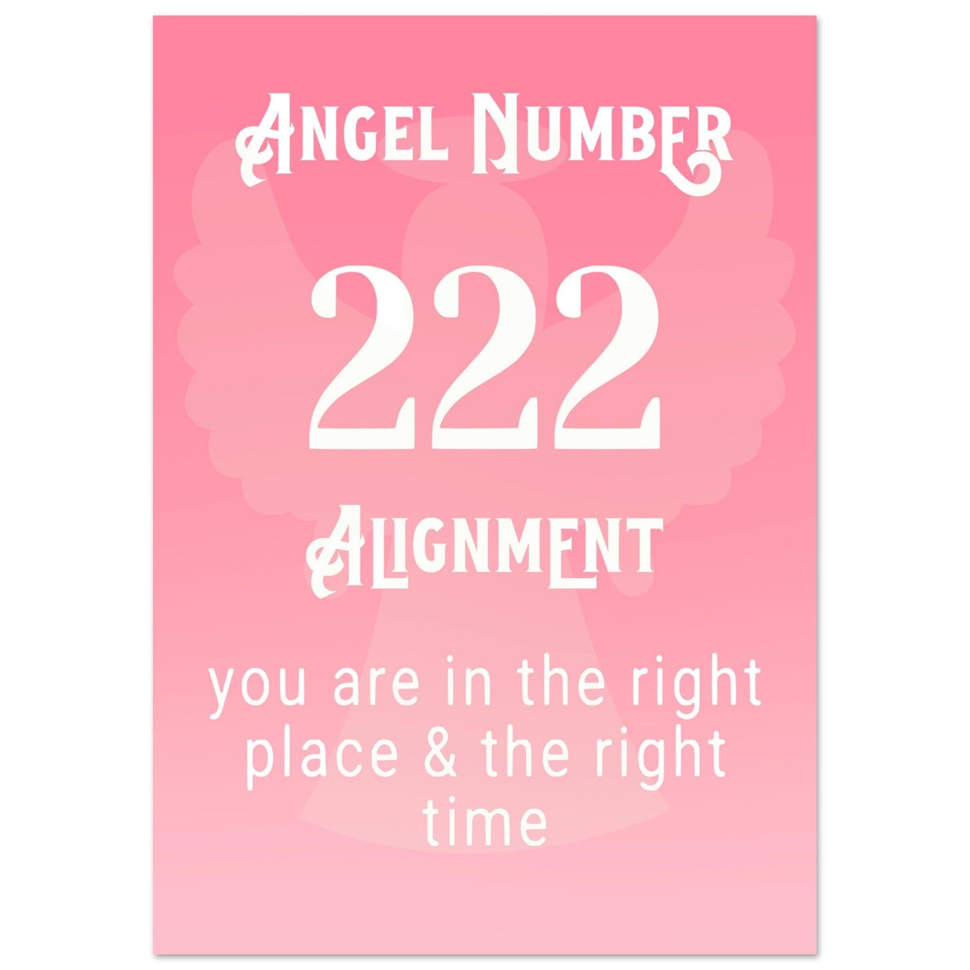 Angel Number 222 Art Print, Angel No. 222, Angel Number, Pink, #illieeart