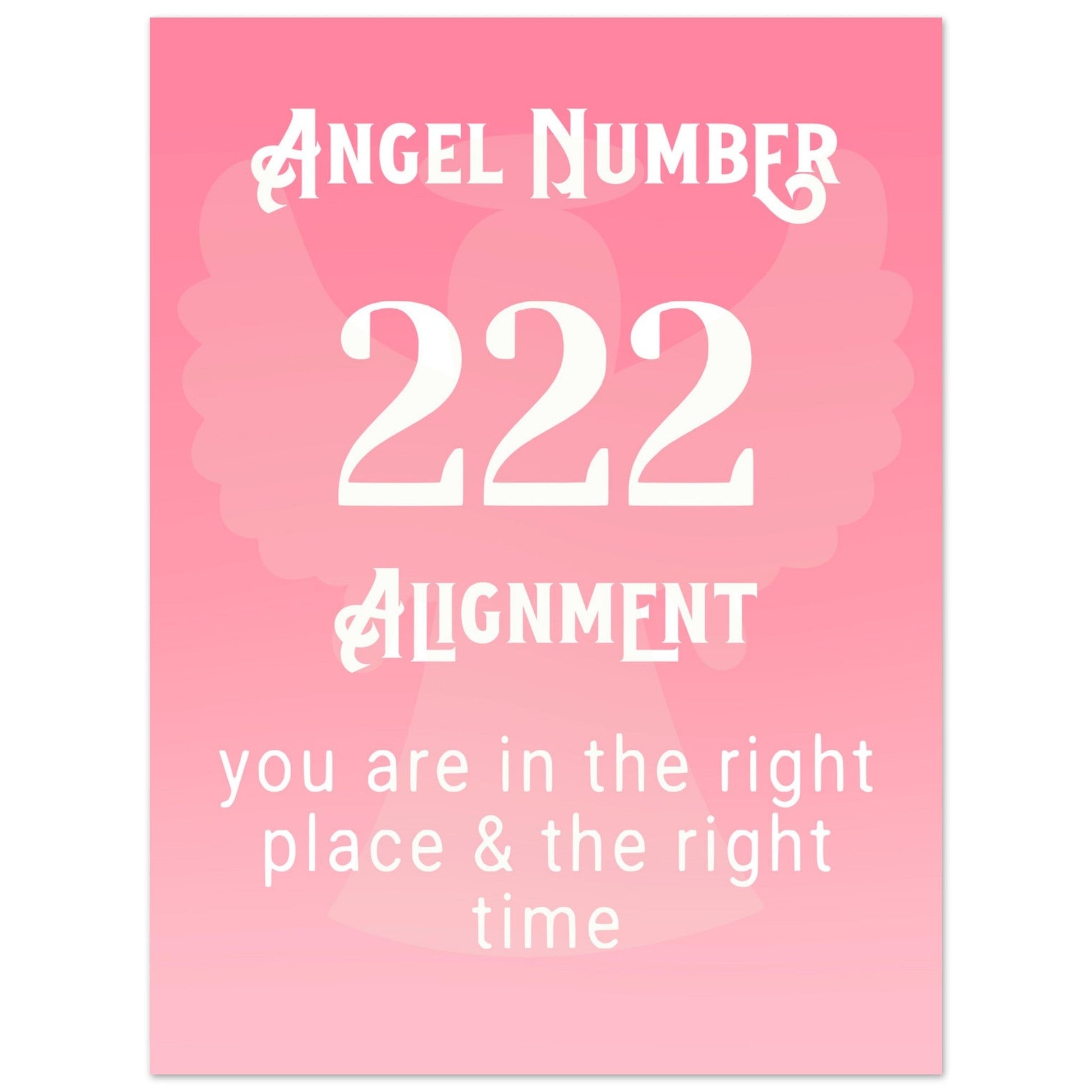 Angel Number 222 Art Print, Angel No. 222, Angel Number, Pink, #illieeart