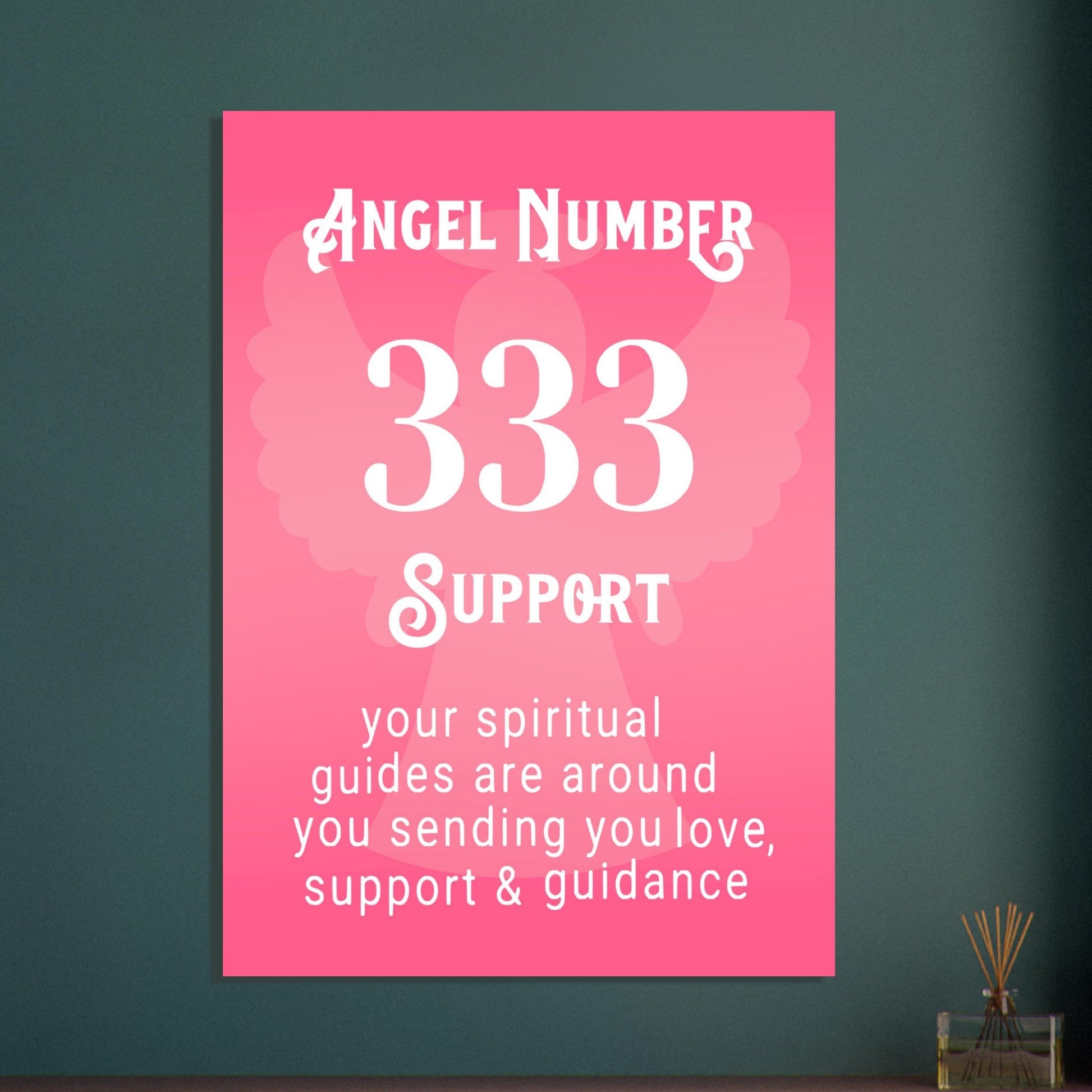 Angel Number 333 Art Print, Angel No.333, Angel Number, Pink Spiritual Poster, #illieeart