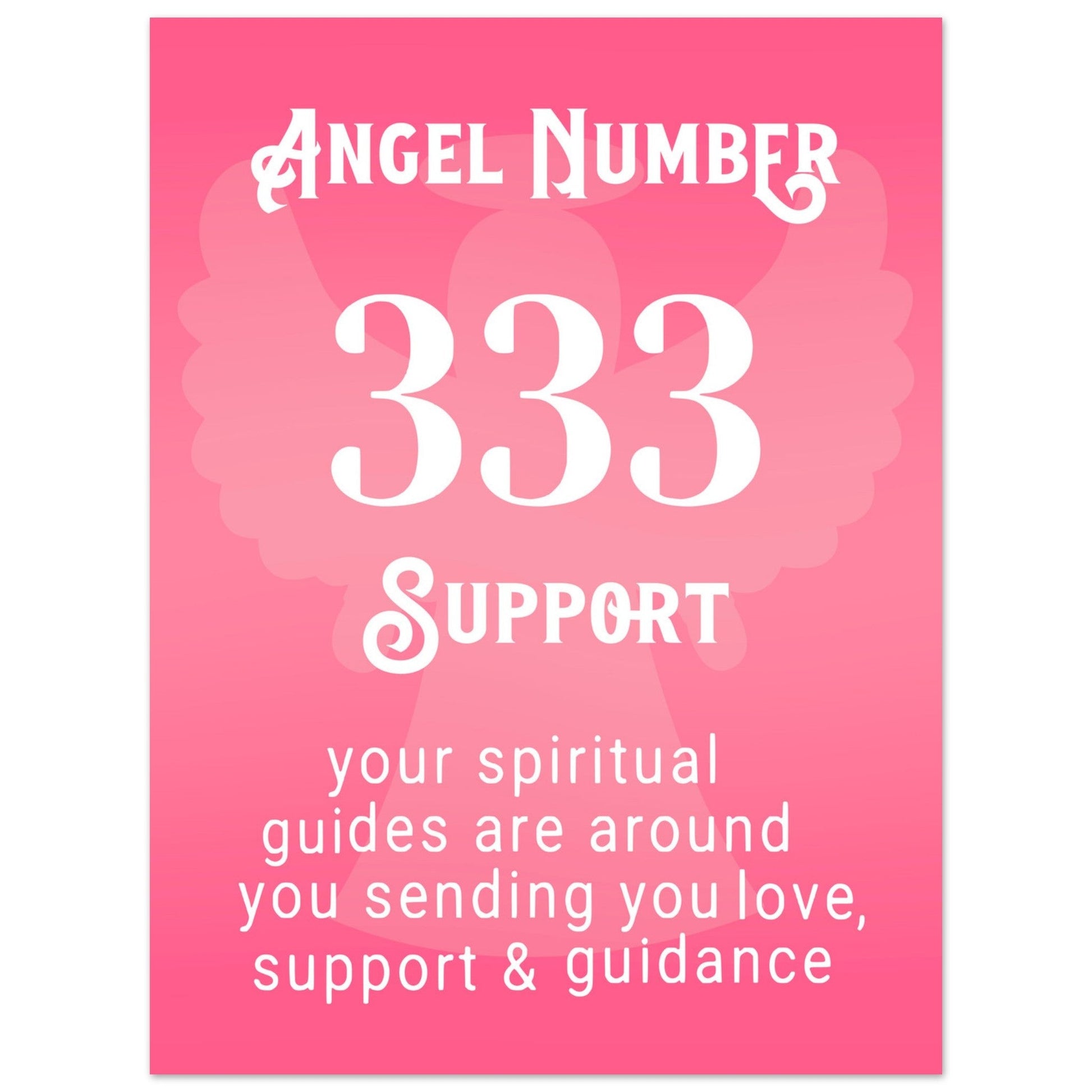 Angel Number 333 Art Print, Angel No.333, Angel Number, Pink Spiritual Poster, #illieeart