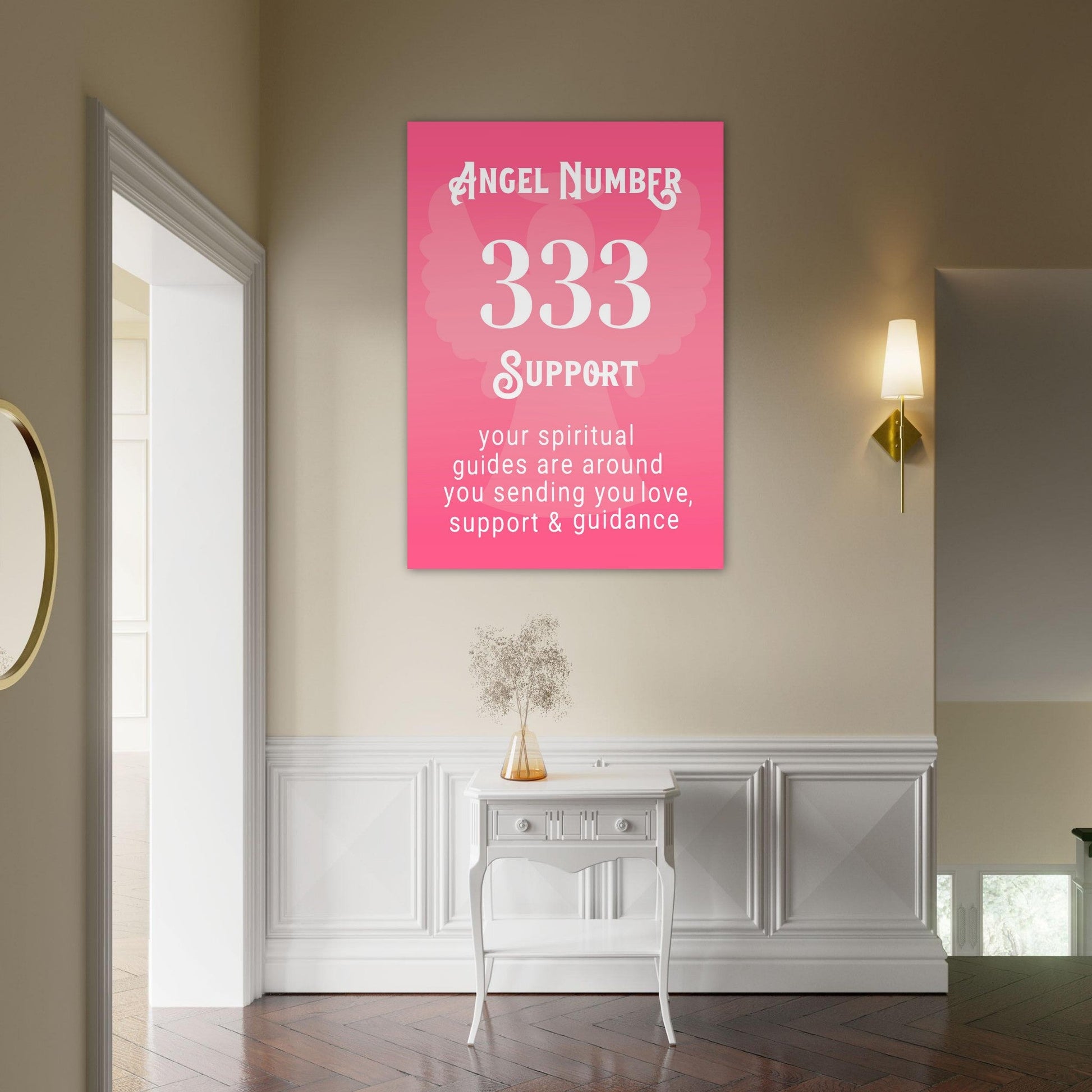 Angel Number 333 Art Print, Angel No.333, Angel Number, Pink Spiritual Poster, #illieeart