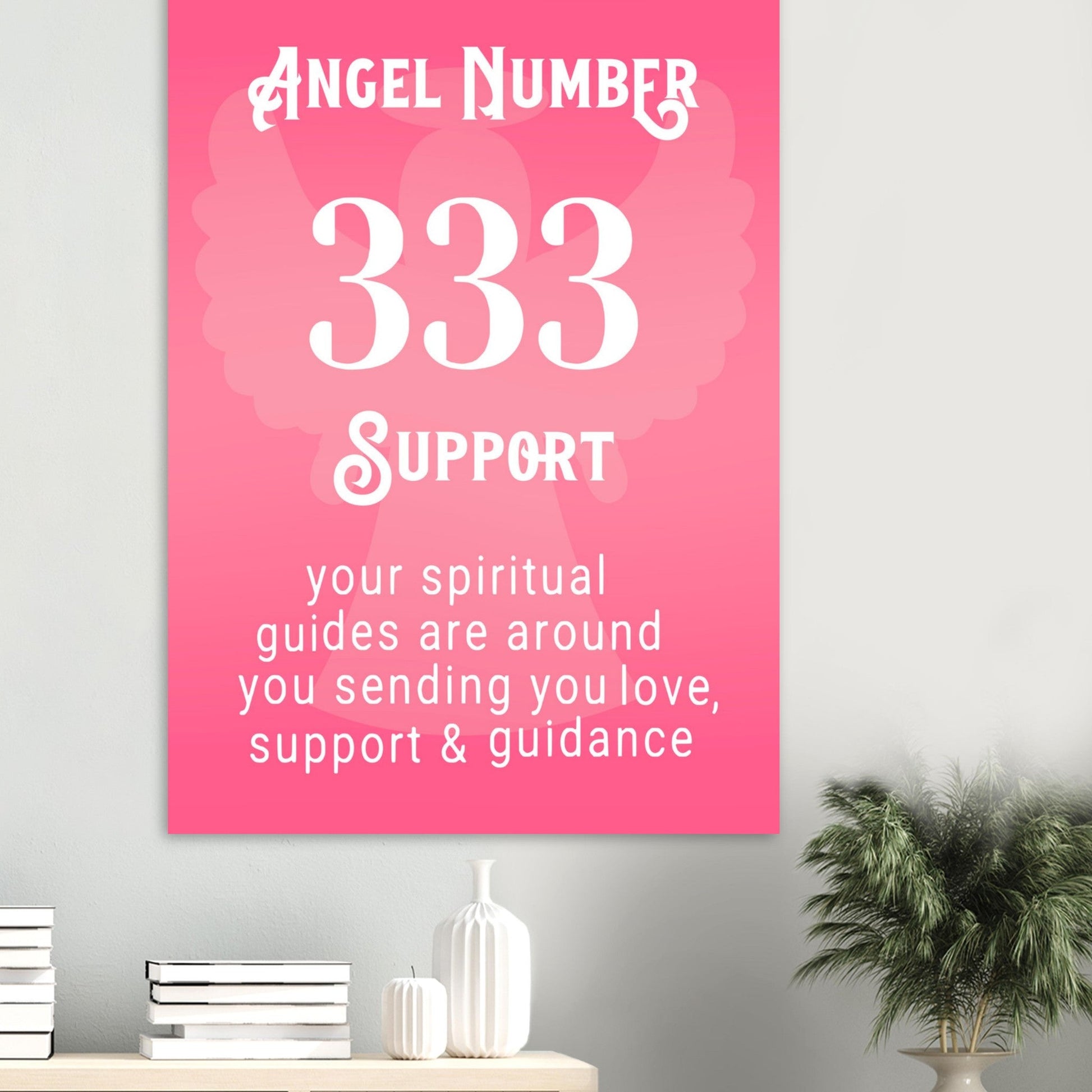 Angel Number 333 Art Print, Angel No.333, Angel Number, Pink Spiritual Poster, #illieeart