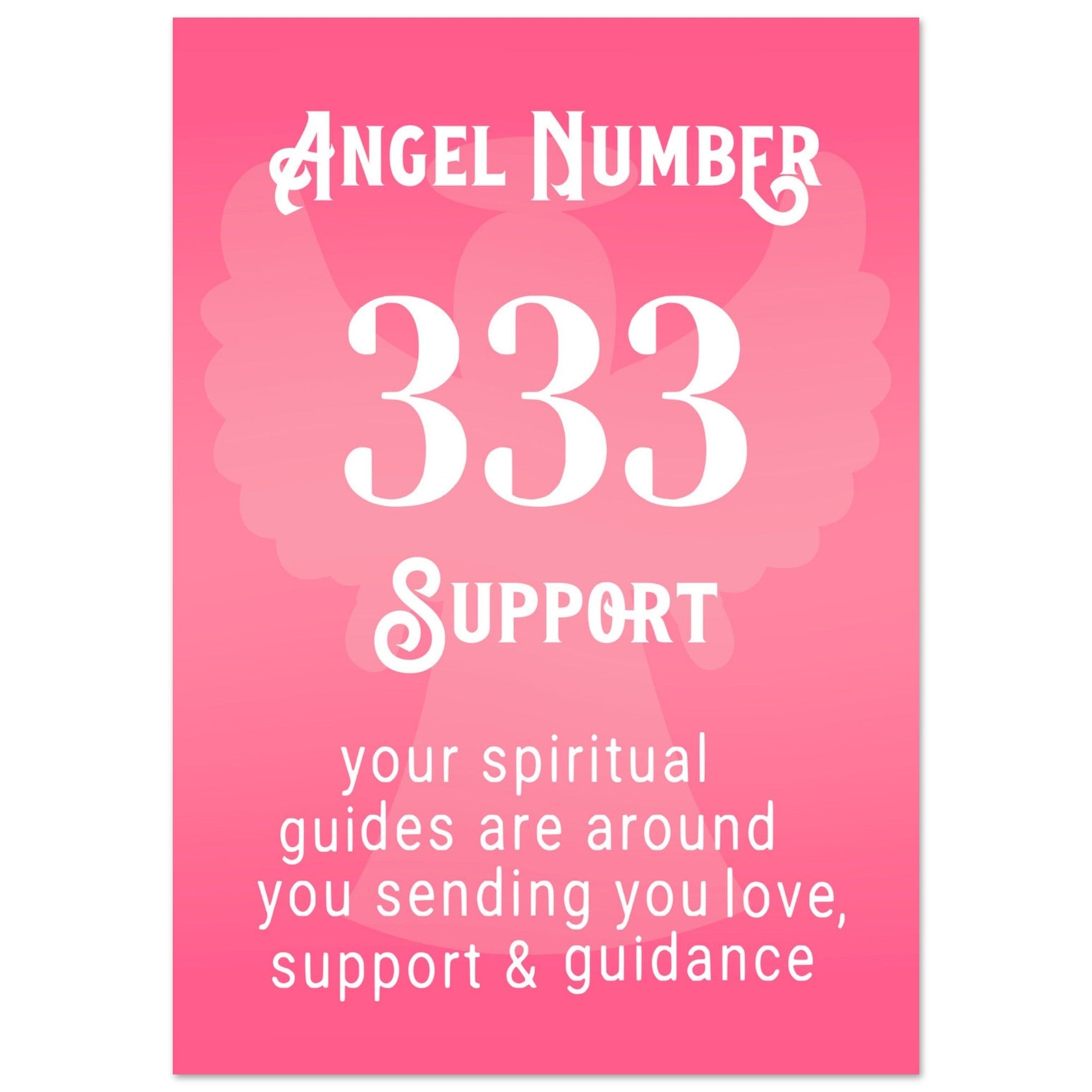 Angel Number 333 Art Print, Angel No.333, Angel Number, Pink Spiritual Poster, #illieeart