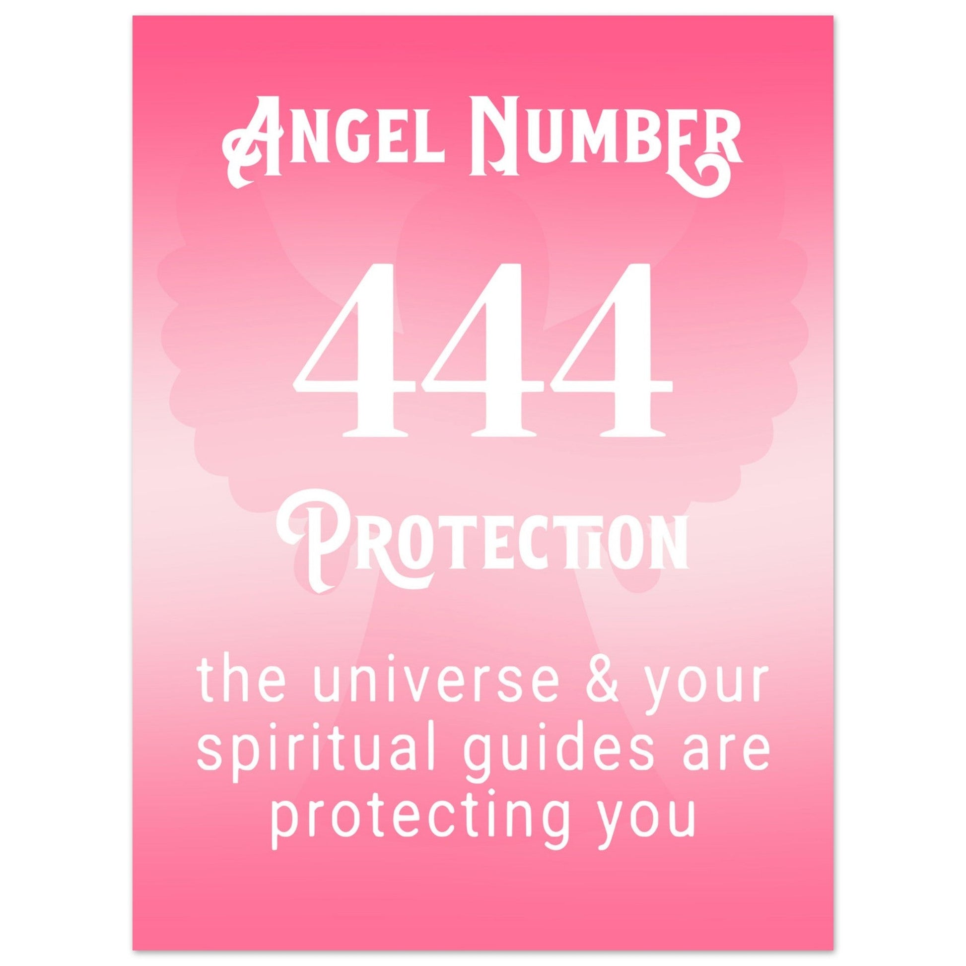 Angel Number 444 Art Print, Angel No. 444, Angel Number, Pink Spiritual Poster, #illieeart