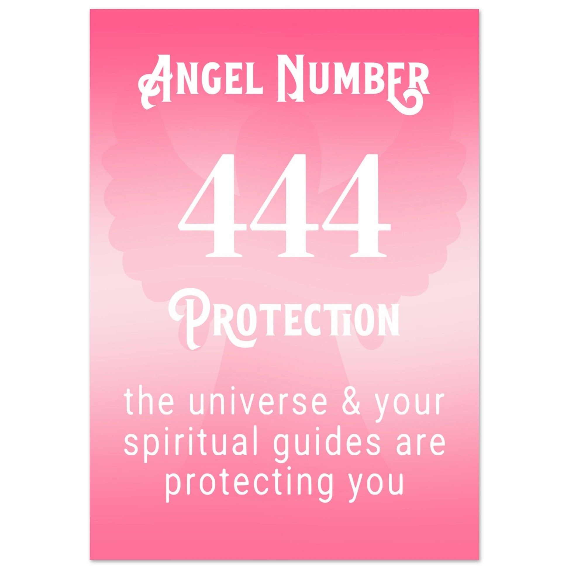 Angel Number 444 Art Print, Angel No. 444, Angel Number, Pink Spiritual Poster, #illieeart