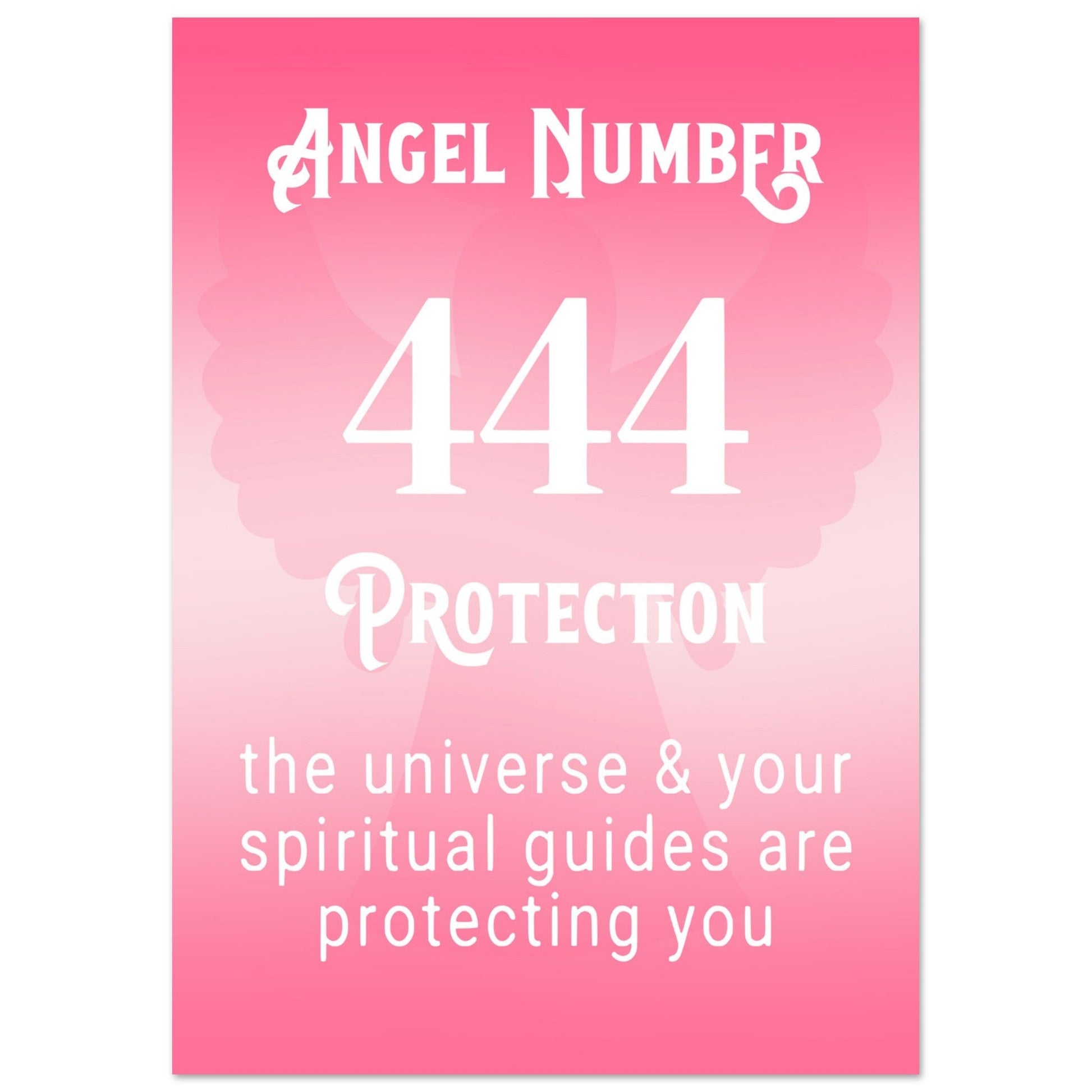 Angel Number 444 Art Print, Angel No. 444, Angel Number, Pink Spiritual Poster, #illieeart