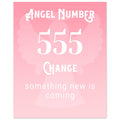 Angel Number 555, Angel No. 555, Angel Number, Pink Spiritual Poster, #illieeart