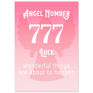 Angel Number 777 Art Print, Angel No 777, Angel Number, Pink Spiritual Poster, #illieeart