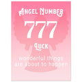 Angel Number 777 Art Print, Angel No 777, Angel Number, Pink Spiritual Poster, #illieeart