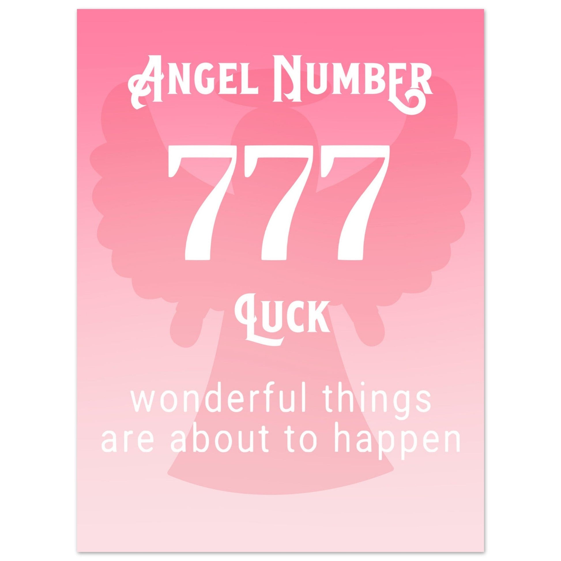 Angel Number 777 Art Print, Angel No 777, Angel Number, Pink Spiritual Poster, #illieeart