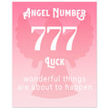 Angel Number 777 Art Print, Angel No 777, Angel Number, Pink Spiritual Poster, #illieeart