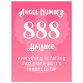 Angel Number 888 Art Print, angel no.888, Angel Number, Pink Spiritual Art Print, #illieeart