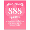 Angel Number 888 Art Print, angel no.888, Angel Number, Pink Spiritual Art Print, #illieeart