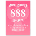 Angel Number 888 Art Print, angel no.888, Angel Number, Pink Spiritual Art Print, #illieeart