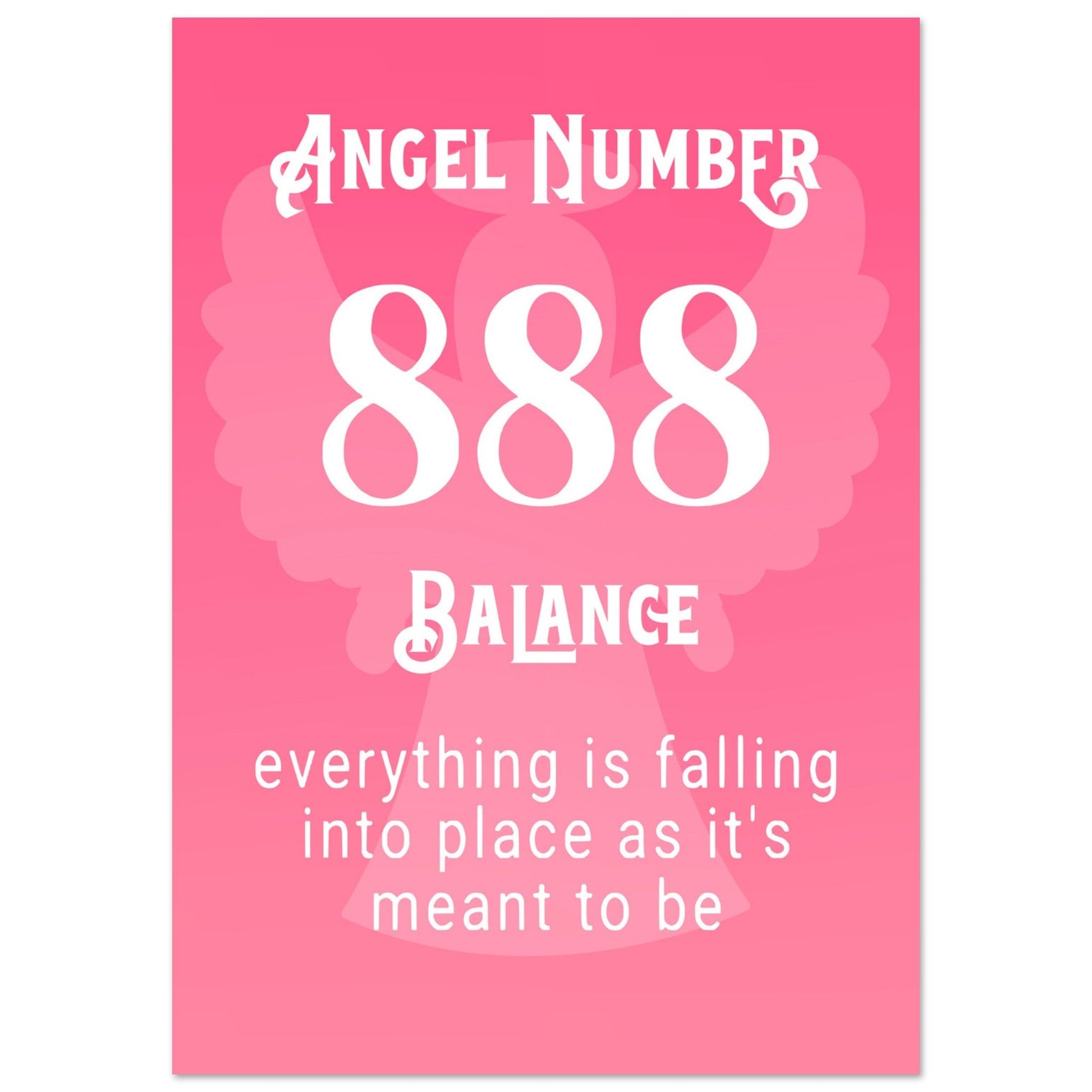 Angel Number 888 Art Print, angel no.888, Angel Number, Pink Spiritual Art Print, #illieeart