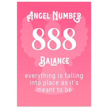 Angel Number 888 Art Print, angel no.888, Angel Number, Pink Spiritual Art Print, #illieeart