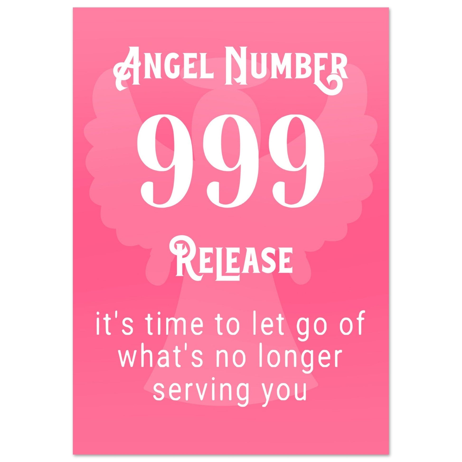 Angel Number 999 Art Print, Angel No 999, Angel Number, Pink Spiritual Poster, #illieeart