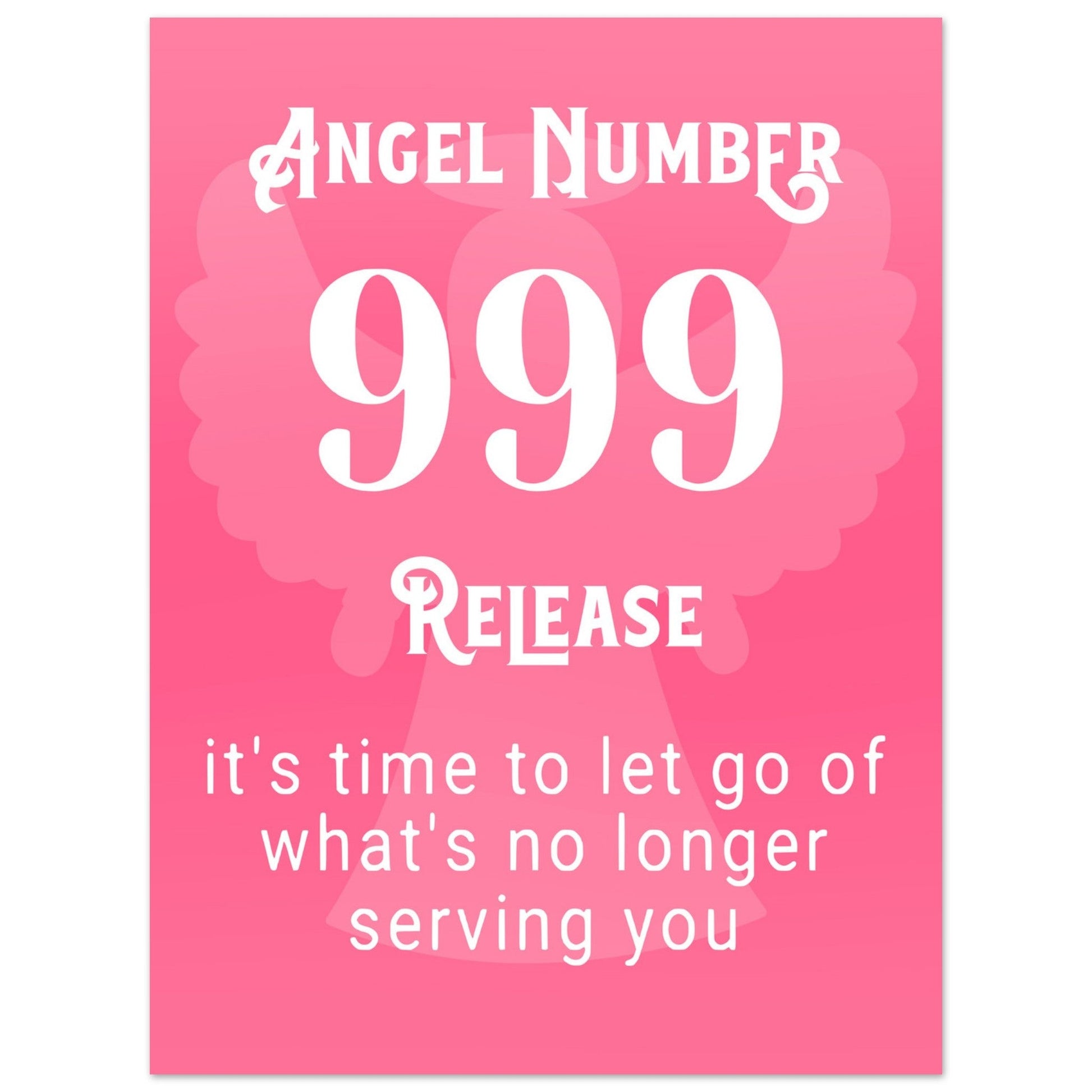 Angel Number 999 Art Print, Angel No 999, Angel Number, Pink Spiritual Poster, #illieeart