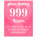 Angel Number 999 Art Print, Angel No 999, Angel Number, Pink Spiritual Poster, #illieeart