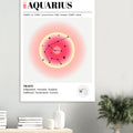 Aquarius - Zodiac Sign Art Print, Aquarius Aura, Aquarius Zodiac Sign, Zodiac Sign Print, #illieeart