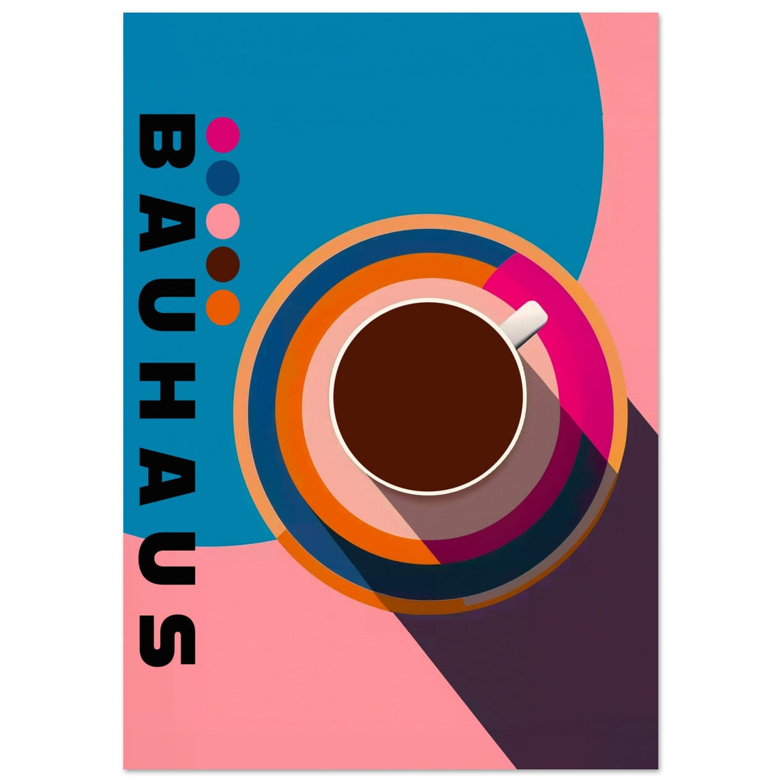 BAUHAUS Coffee Cup Art Print, abstract, architecture, design, #illieeart