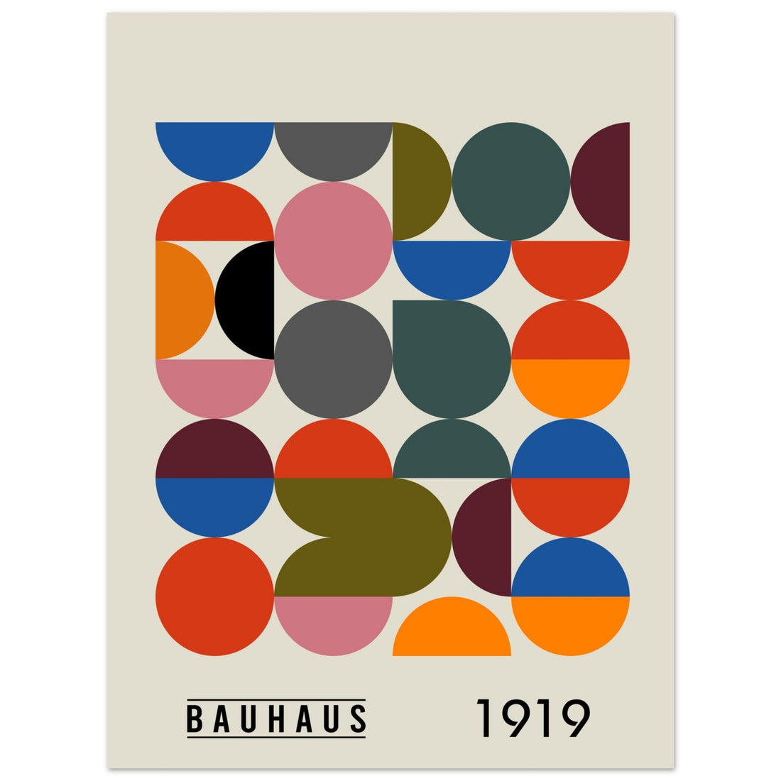 Bauhaus Circles Poster, No. 101, abstract, architecture, design, #illieeart