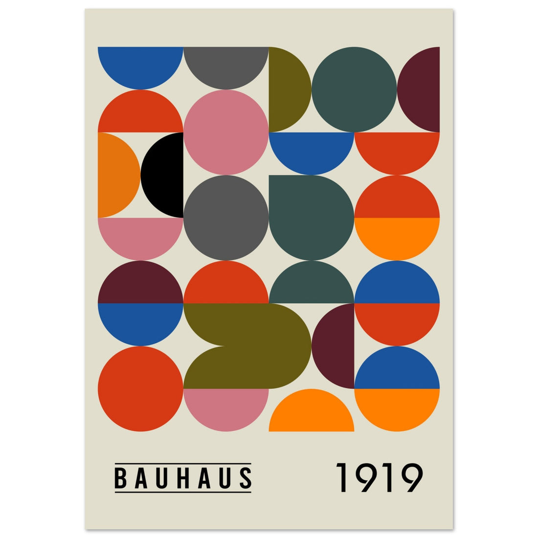 Bauhaus Circles Poster, No. 101, abstract, architecture, design, #illieeart