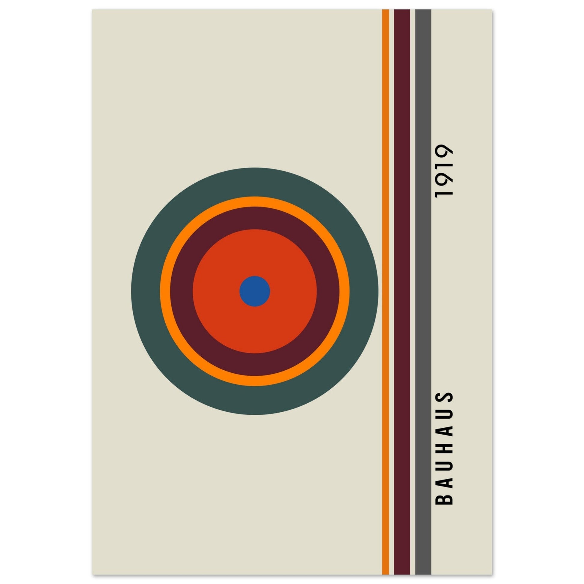 Bauhaus - Concentric Circles Poster, No. 102, abstract, architecture, bauhaus, #illieeart