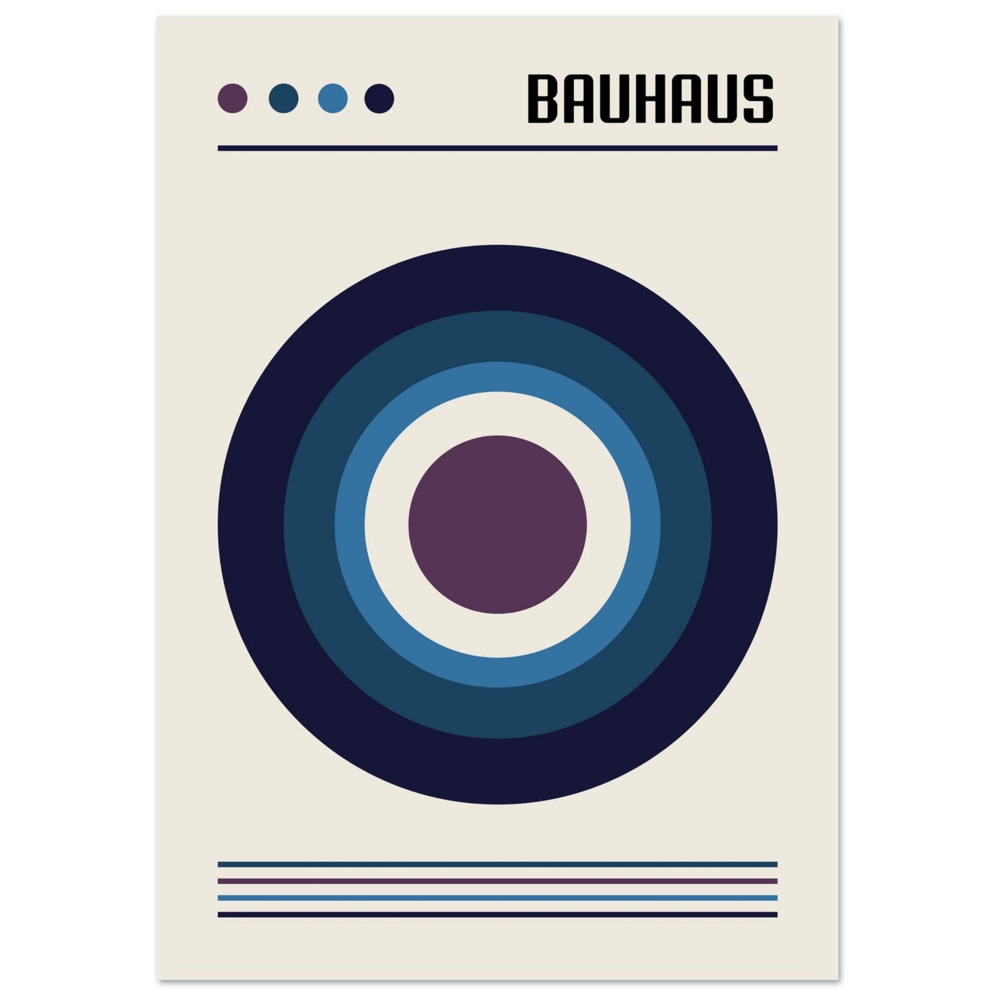 Bauhaus Concentric Circle Poster, No. 117, abstract, architecture, Blue, #illieeart