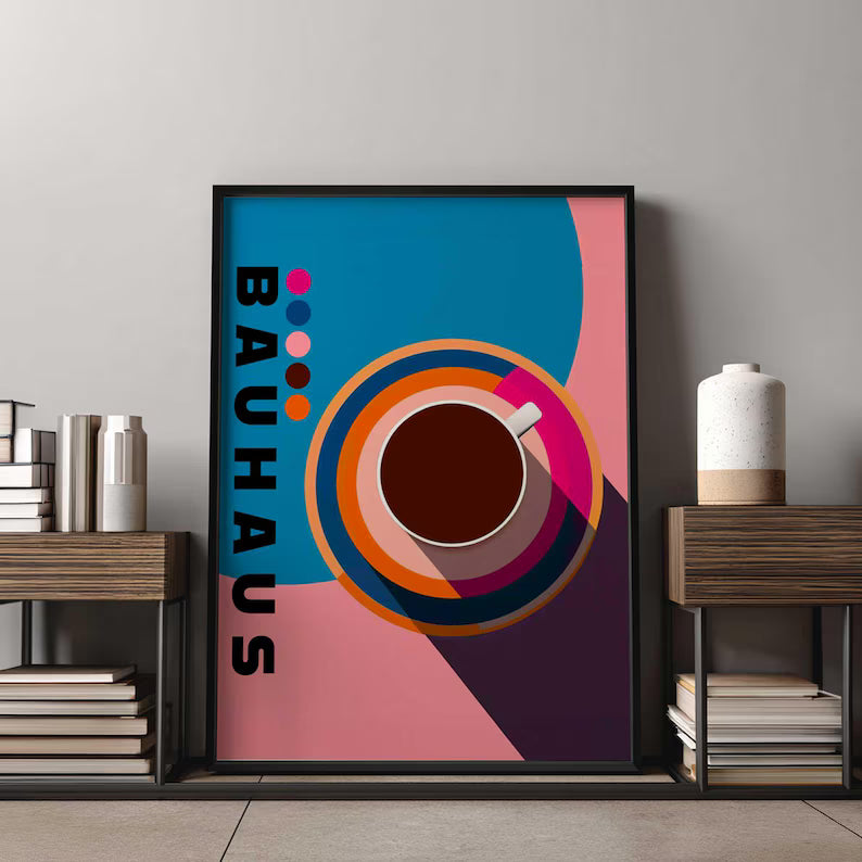 BAUHAUS Print Mid Century Coffee Cup Print