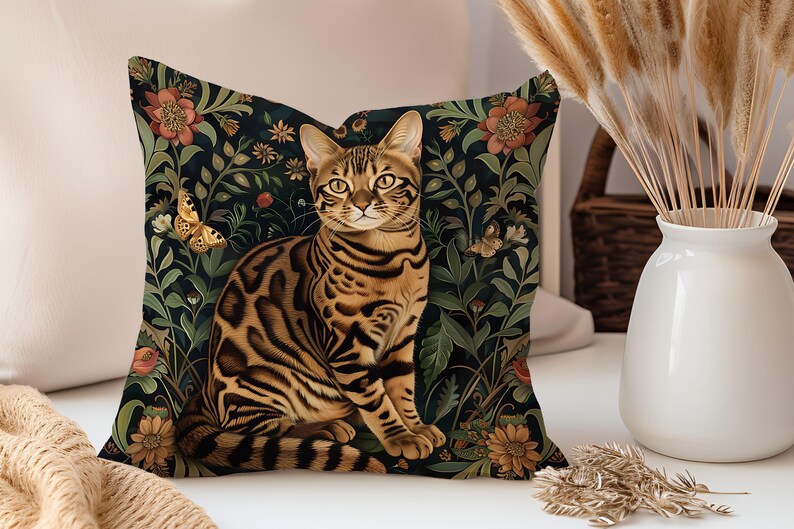 William Morris Style Cat Pillowcase
