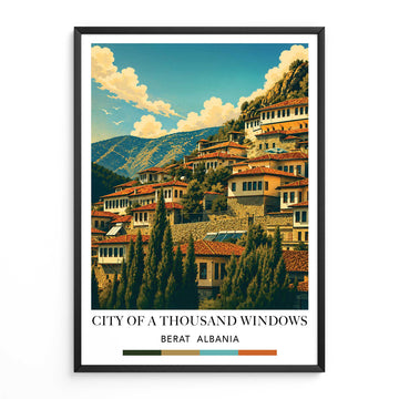 Travel Print Berat Albania City of a Thousand Windows
