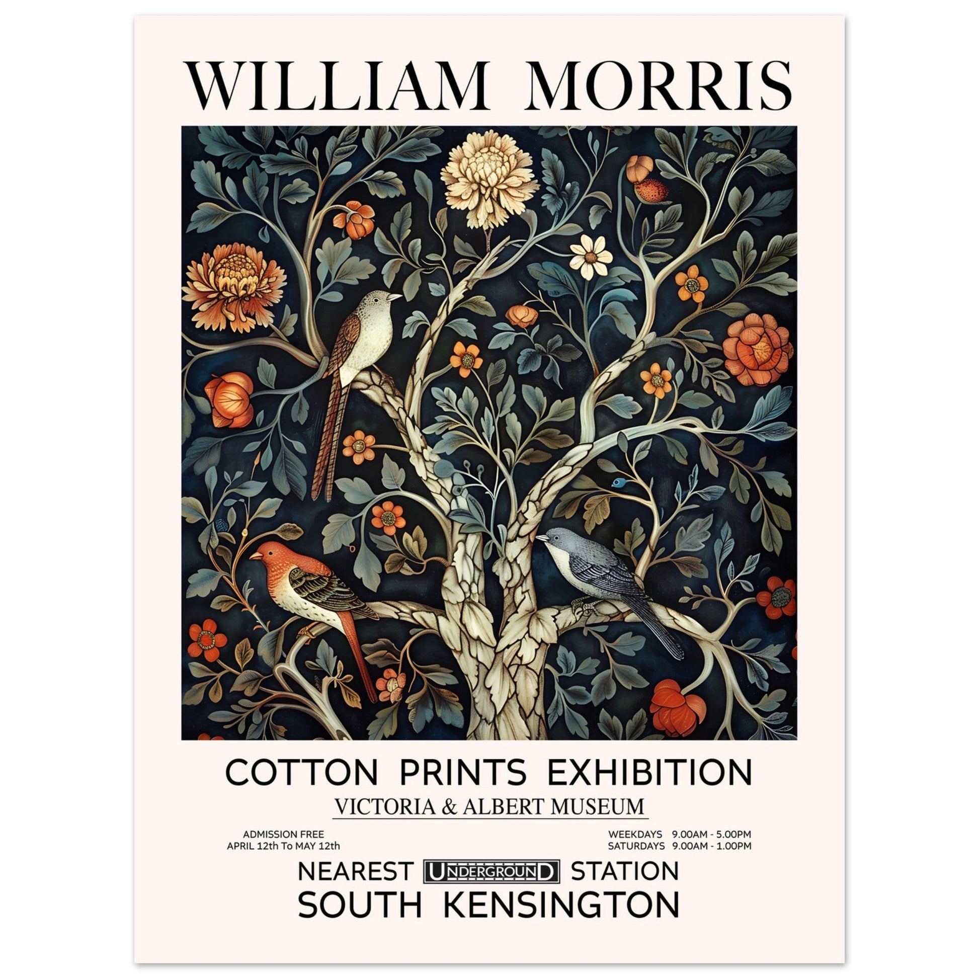 Birds On A Tree - William Morris Art Print, william morris, , , #illieeart