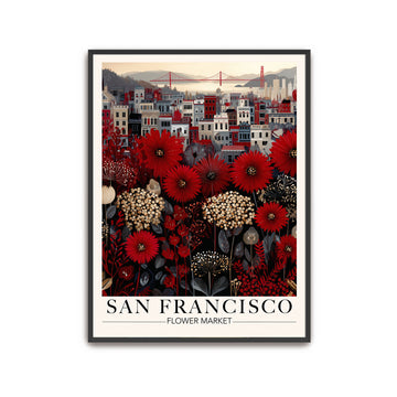 San Francisco Flower Market Poster, City Wall Art